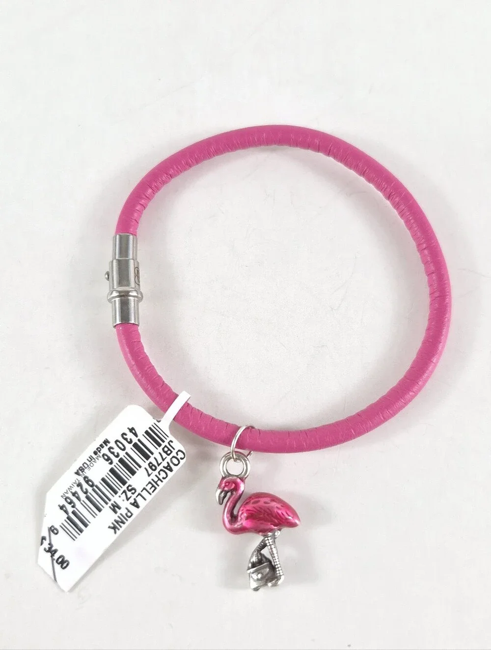 Brighton Coachella Pink Flamingo Charm Leather Bracelet NWT - Picture 2 of 7